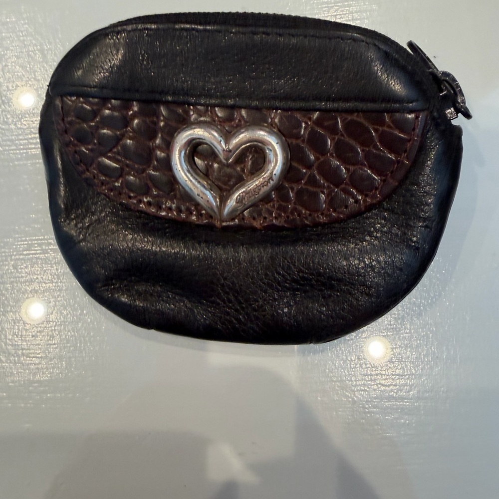 Brighton Black and Brown Heart Accent Pouch